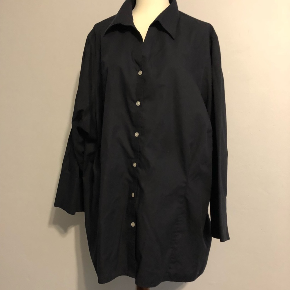 Lands End button front 3/4 sleeve top size 28W